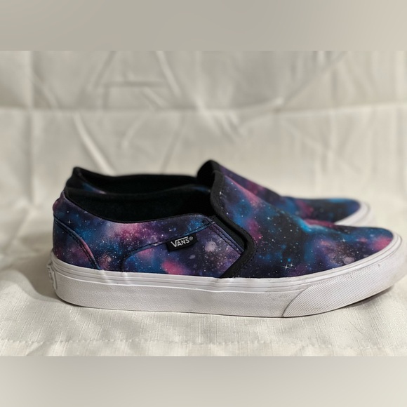 Women’s size 8.5 Asher Galaxy Vans slide ons. - Picture 5 of 8